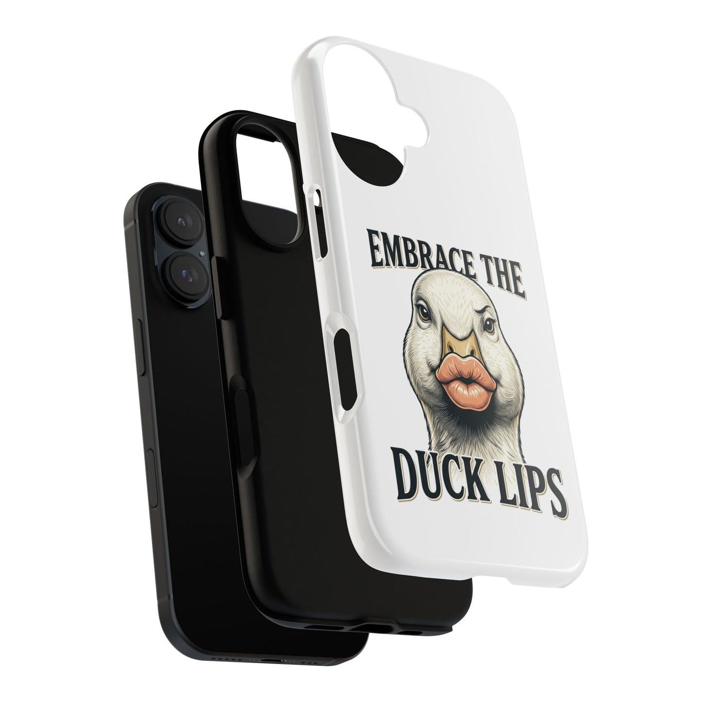 Phone Case — 'Embrace the Duck Lips' Funny Duck Illustration Protective Cover