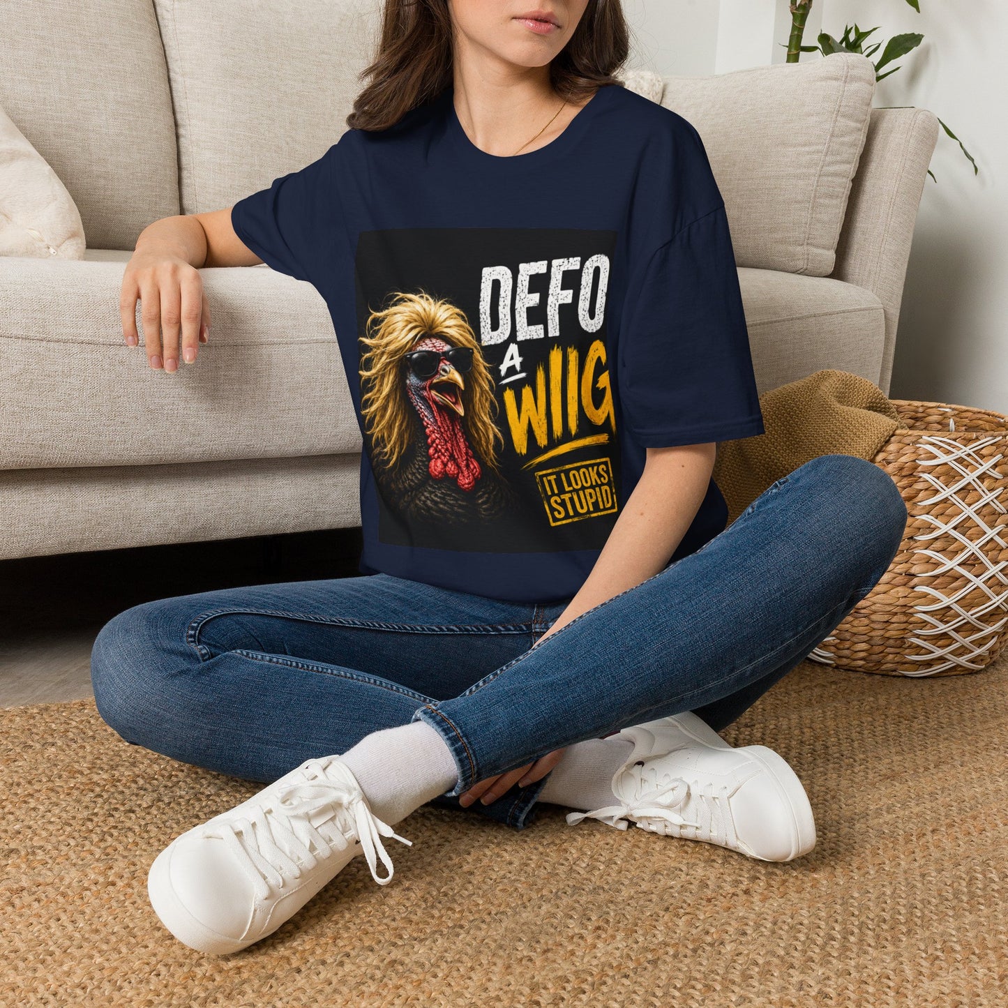 T-Shirt — "Defo A Wig" Funny Chicken Graphic Tee (It Looks Stupid)
