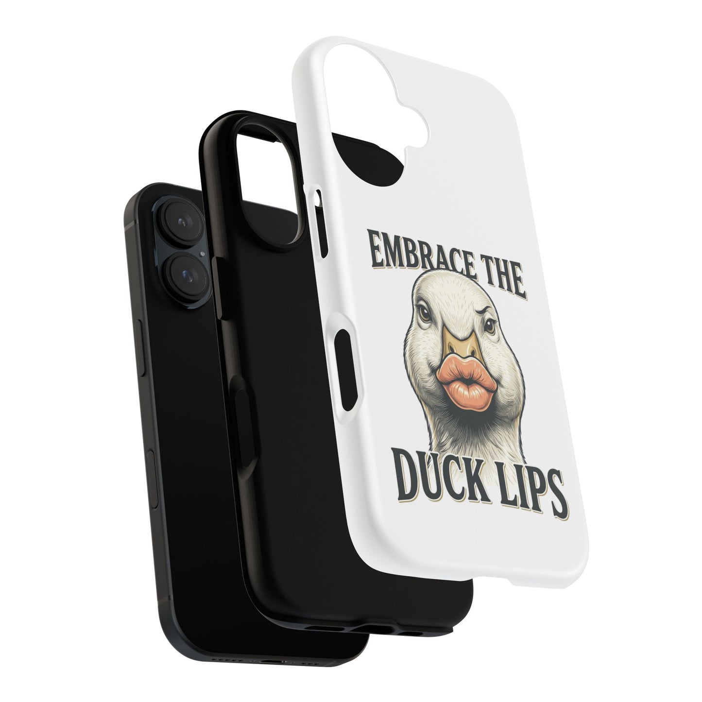 Phone Case — 'Embrace the Duck Lips' Funny Duck Illustration Protective Cover