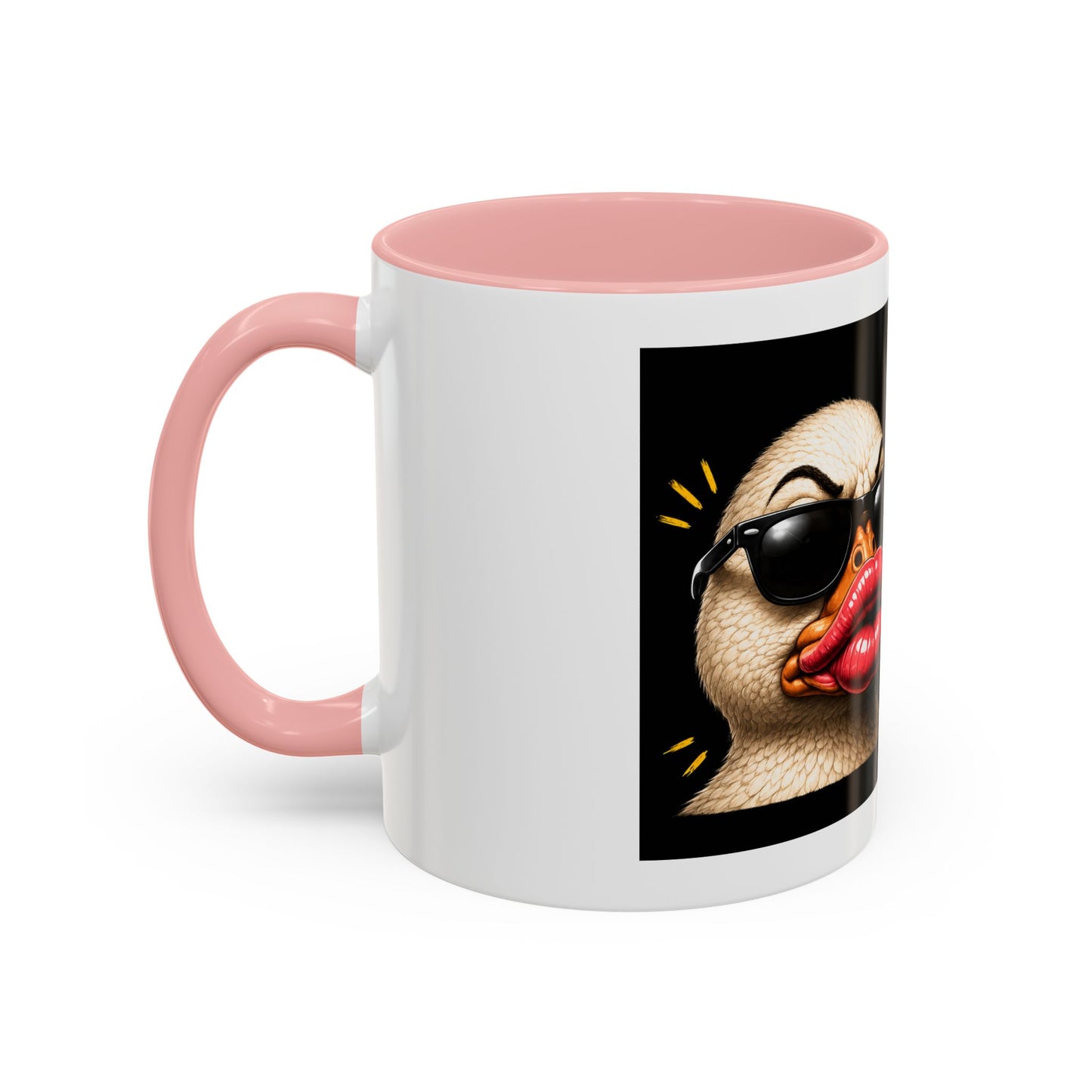 Shut It Duck Lips Coffee Mug — Funny Duck with Sunglasses & Bold Quote