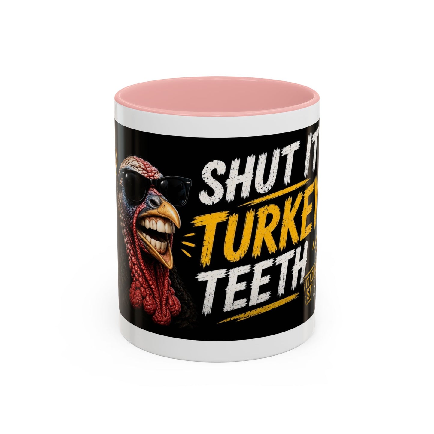 Shut It Turkey Teeth Coffee Mug — Funny Thanksgiving Accent Mug (11/15oz)