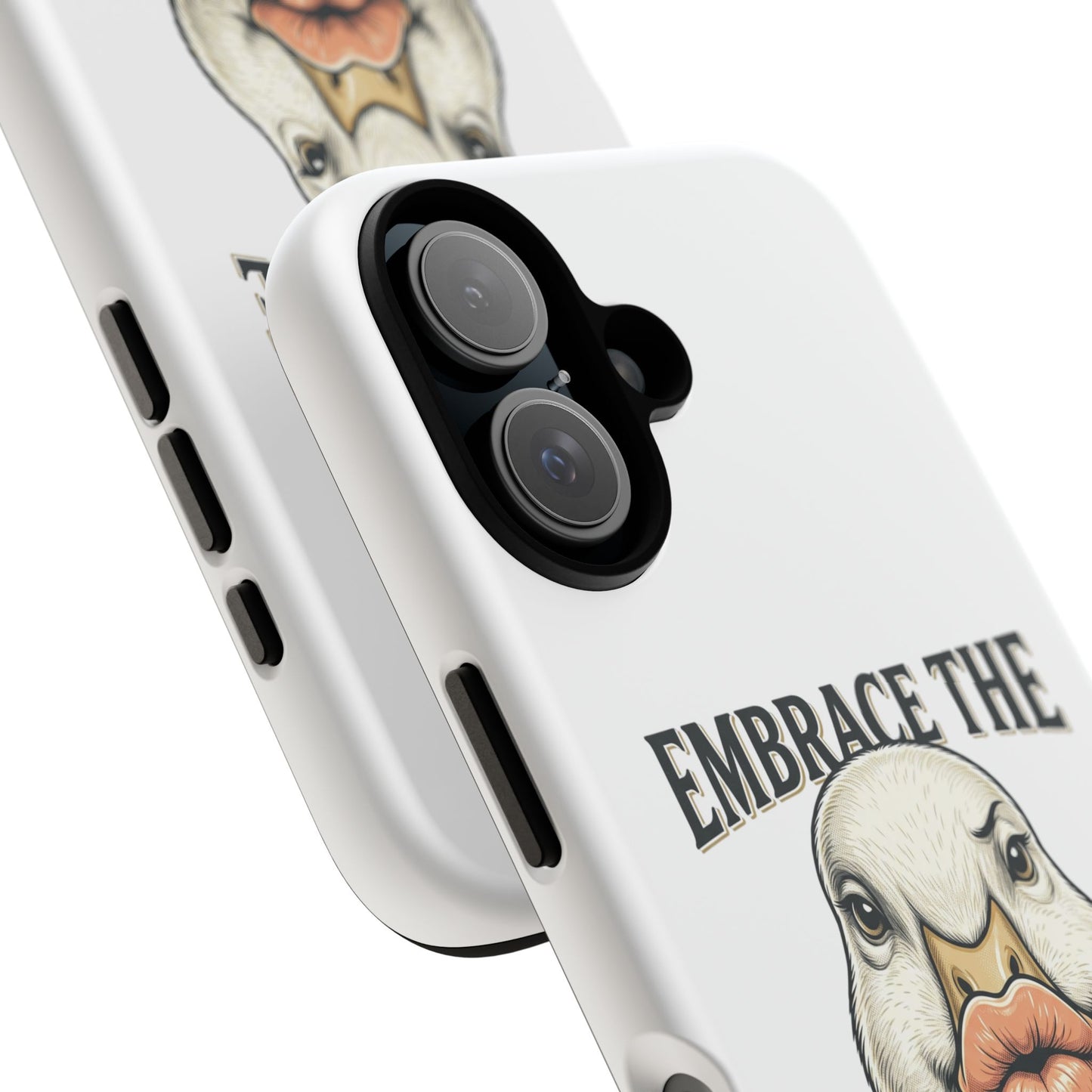 Phone Case — 'Embrace the Duck Lips' Funny Duck Illustration Protective Cover