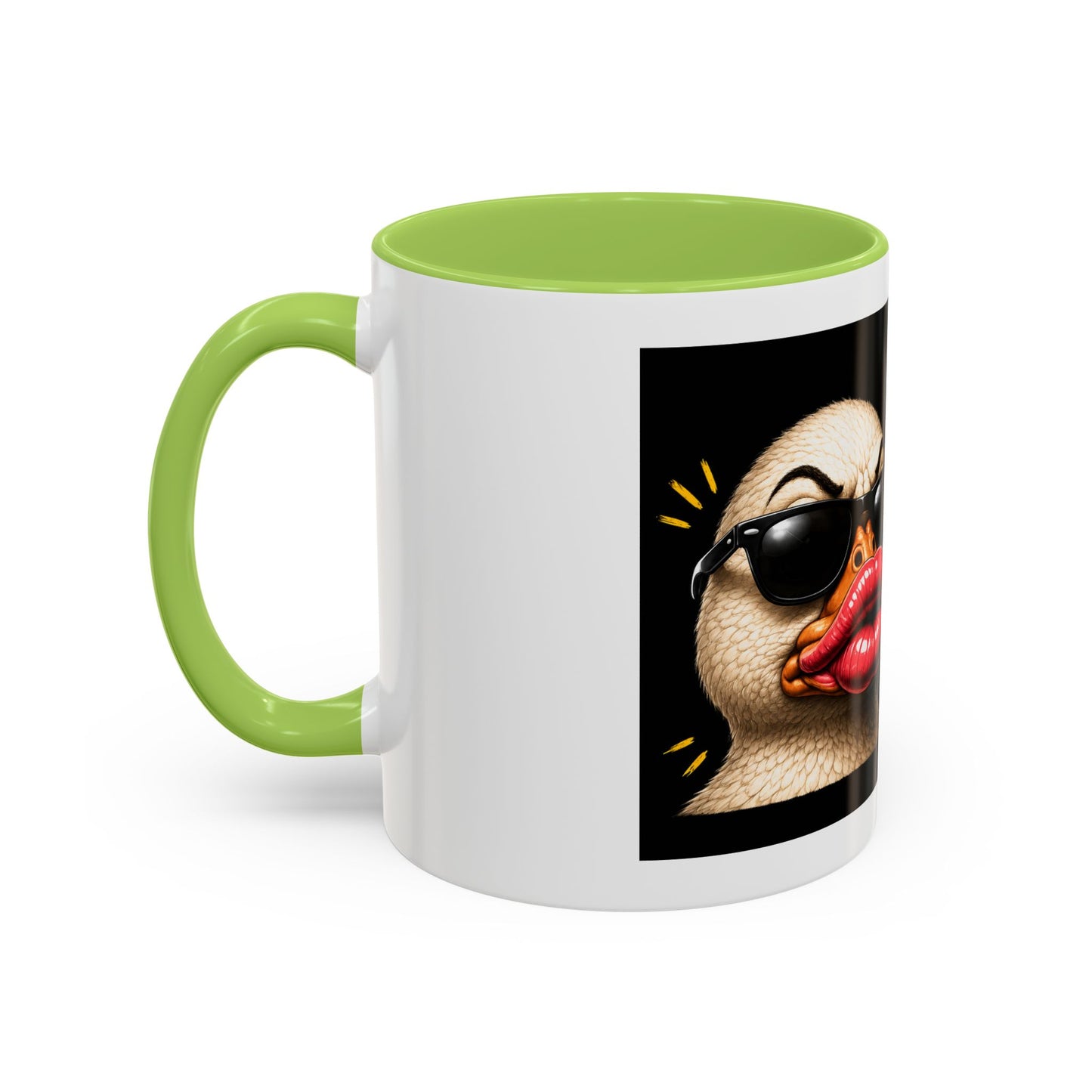 Shut It Duck Lips Coffee Mug — Funny Duck with Sunglasses & Bold Quote