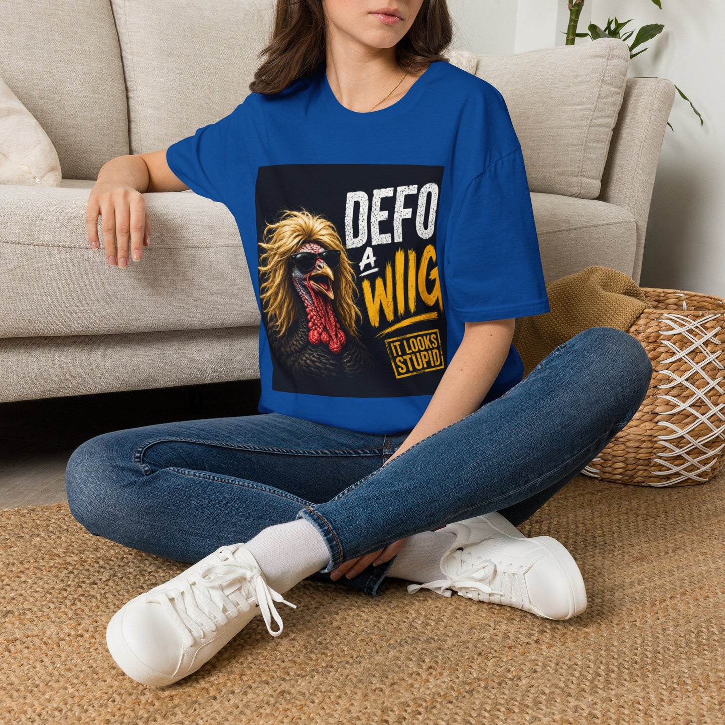 T-Shirt — "Defo A Wig" Funny Chicken Graphic Tee (It Looks Stupid)