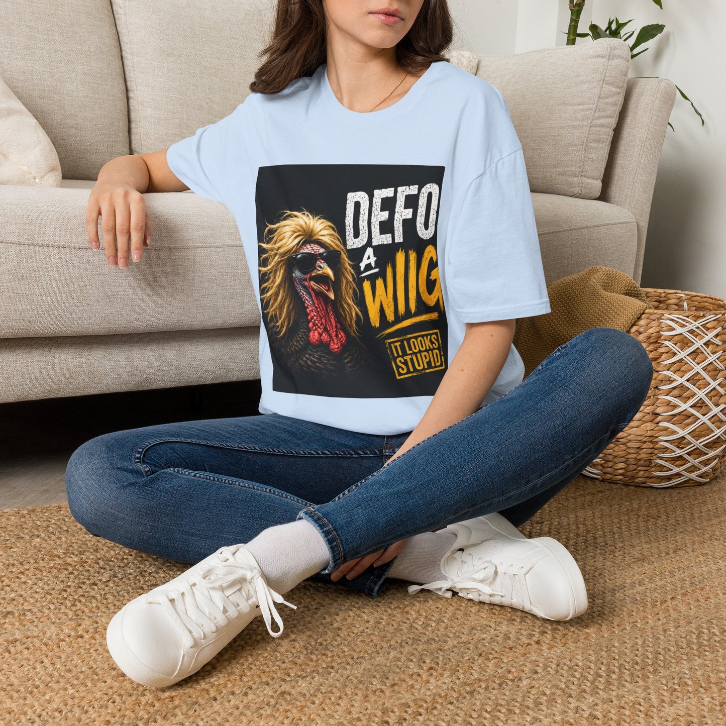 T-Shirt — "Defo A Wig" Funny Chicken Graphic Tee (It Looks Stupid)