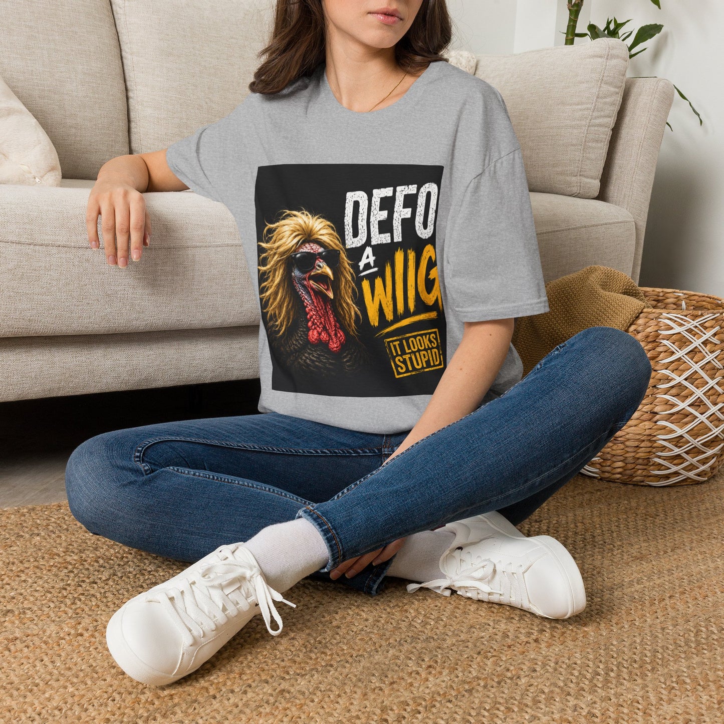 T-Shirt — "Defo A Wig" Funny Chicken Graphic Tee (It Looks Stupid)