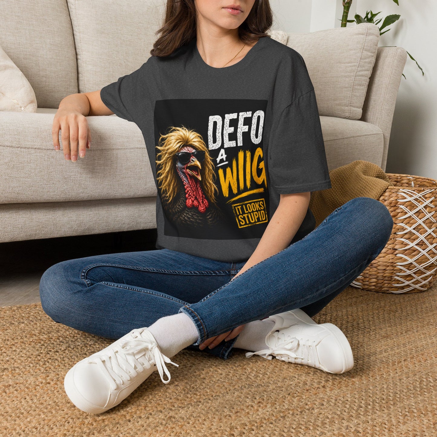 T-Shirt — "Defo A Wig" Funny Chicken Graphic Tee (It Looks Stupid)
