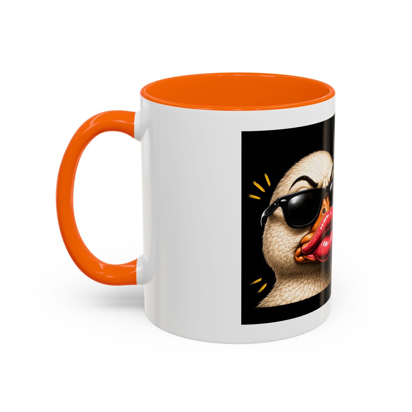 Shut It Duck Lips Coffee Mug — Funny Duck with Sunglasses & Bold Quote