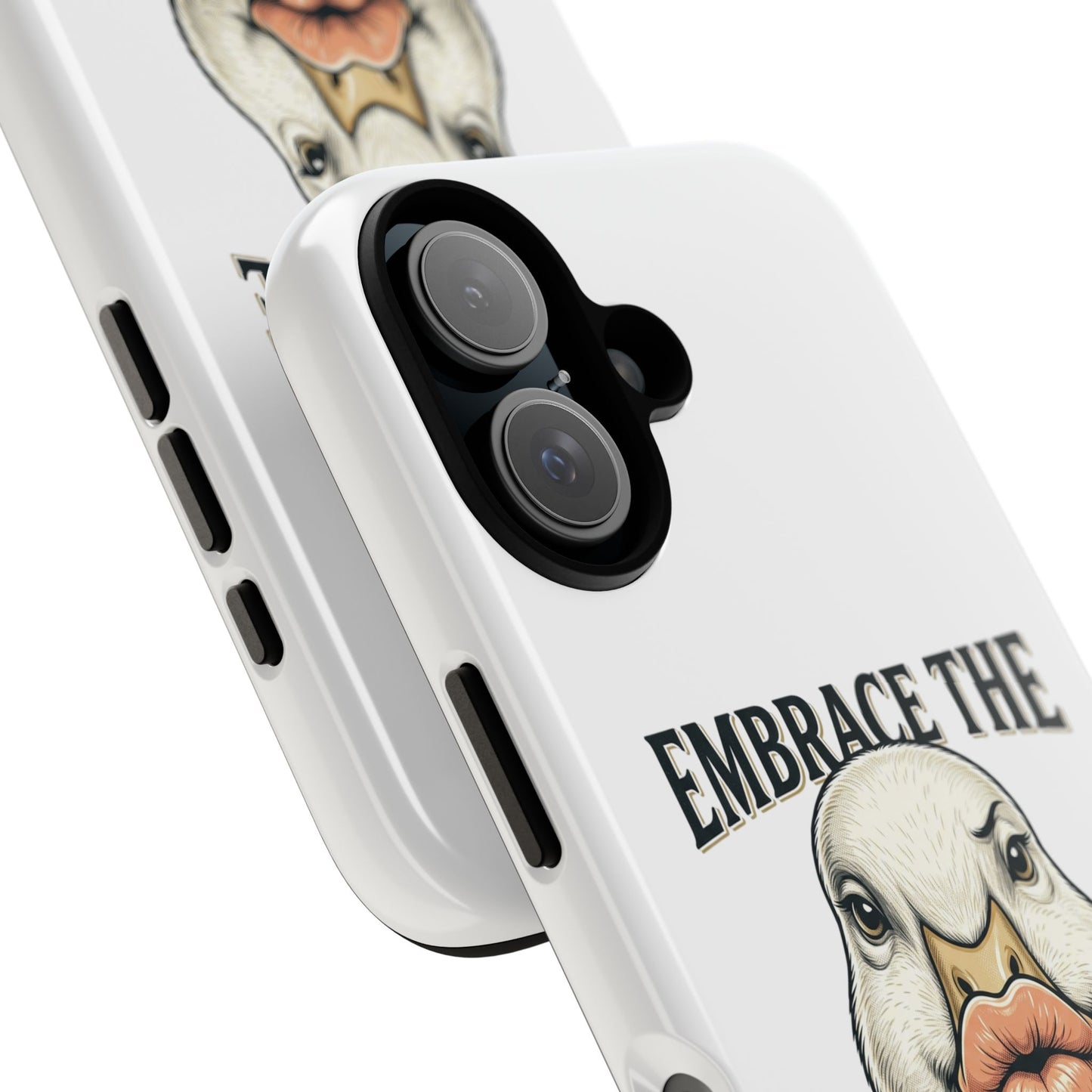 Phone Case — 'Embrace the Duck Lips' Funny Duck Illustration Protective Cover